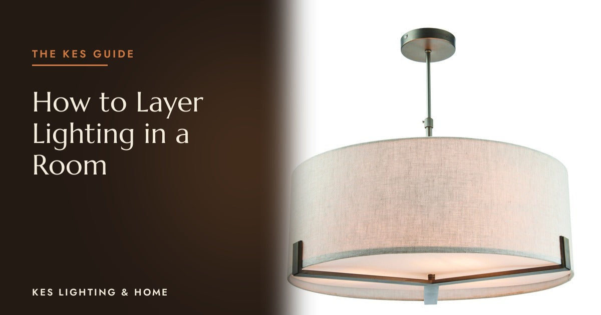 Pendant with a large oatmeal-coloured drum shade