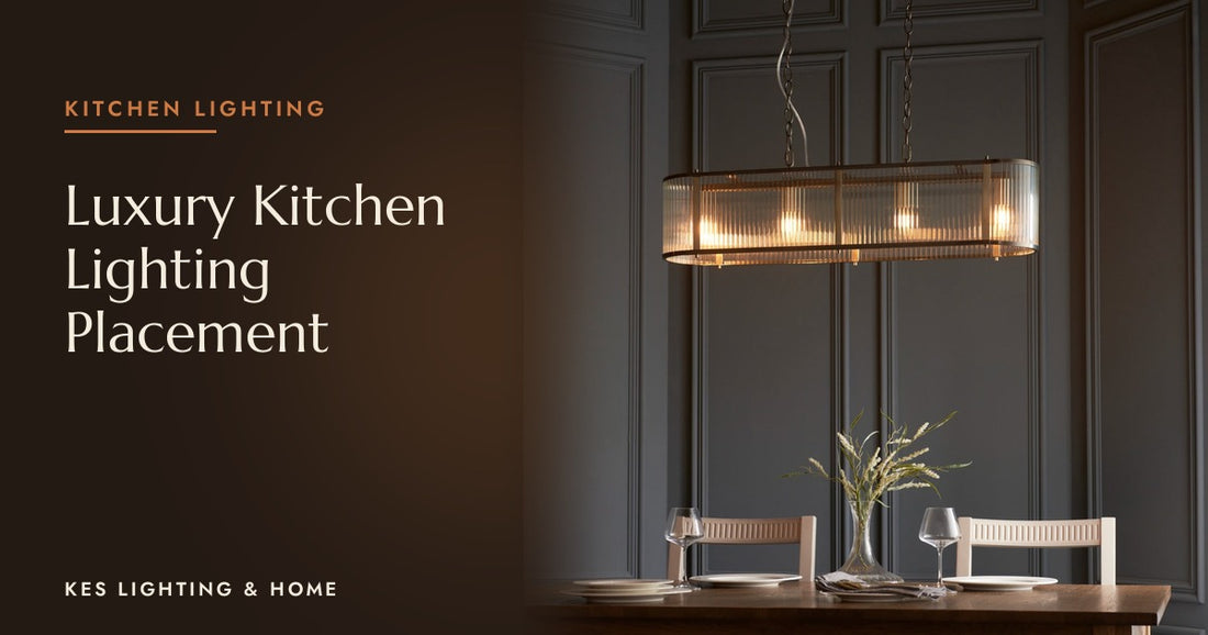 Ribbed bar pendant above a laid dining table