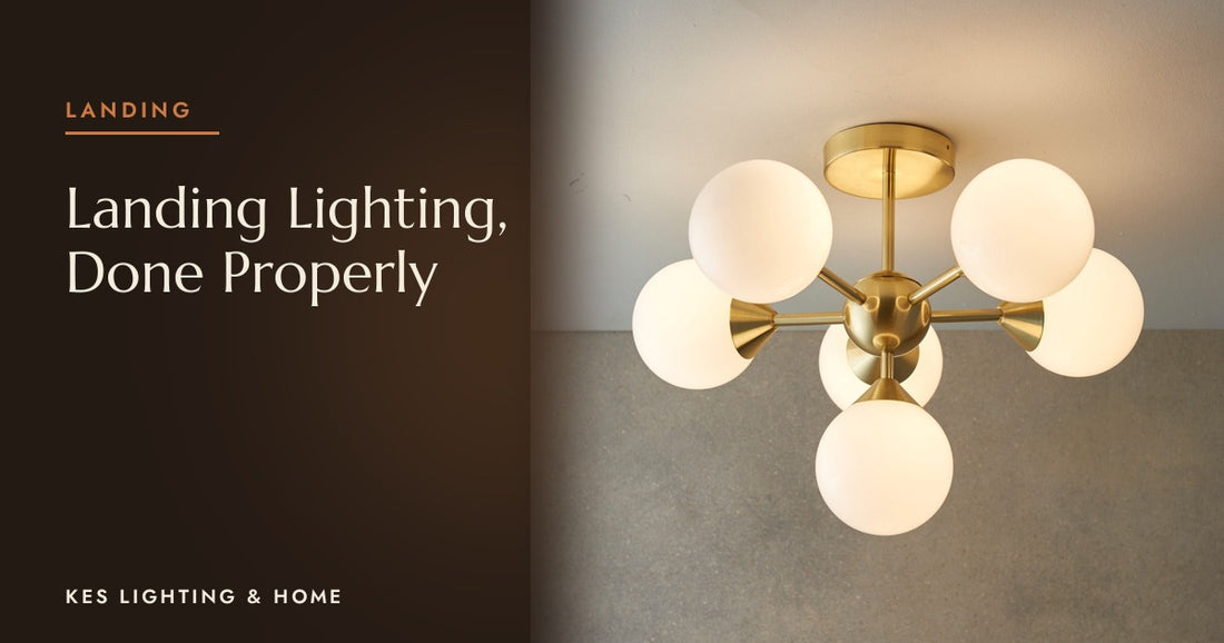 Gold-tone semi-flush ceiling light with white globes