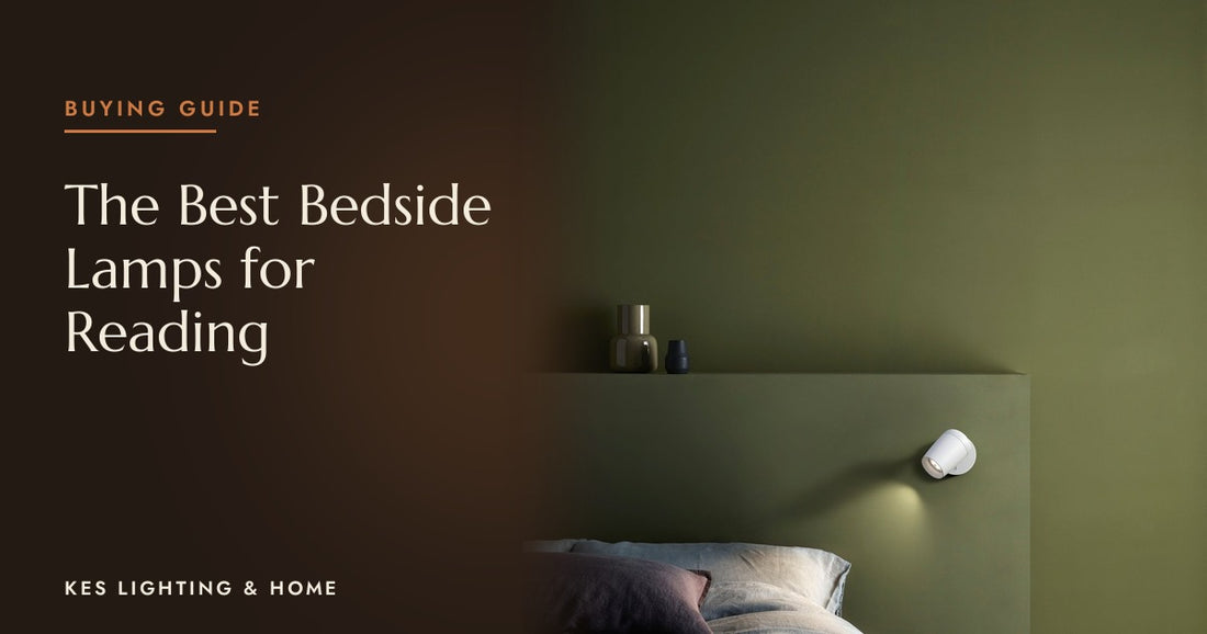 Wall-mounted reading light above a bed against an olive wall