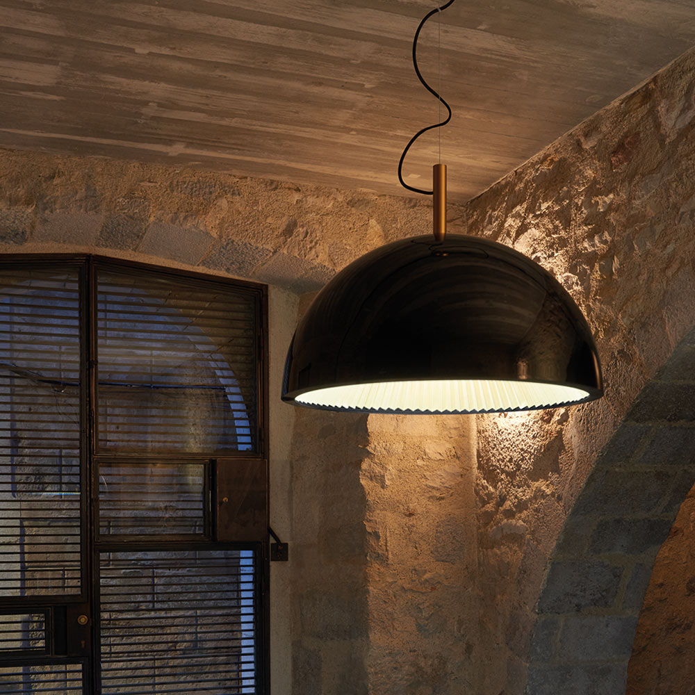 LEDS C4 Umbrella Pendant Light in Black and Gold