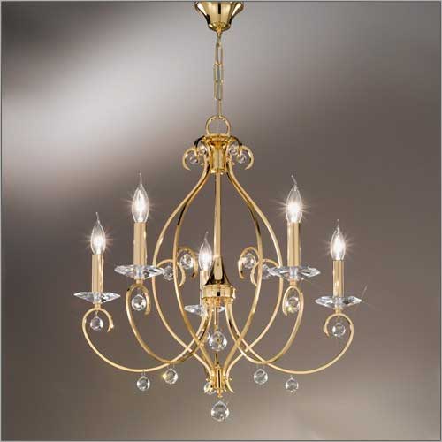 Kolarz 0232.85.3.KpT Carat 5 Arm 24Ct Gold Kolarz Crystal Chandelier