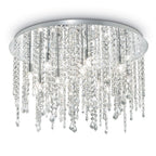 Ideal Lux Royal 053004 Crystal Ceiling Flush 12 Light Chrome