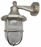Navigator Tiller Wall Lantern in Solid Brass Satin Nickel Finish