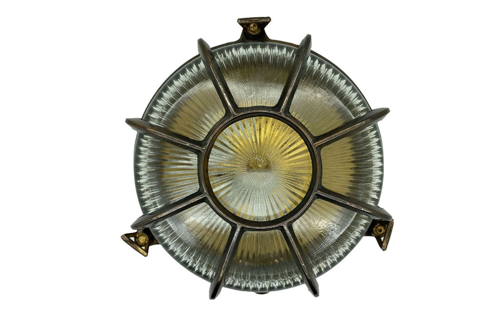 Navigator Capstan Extra Large Radial Porthole Bulkhead in Antique Brass