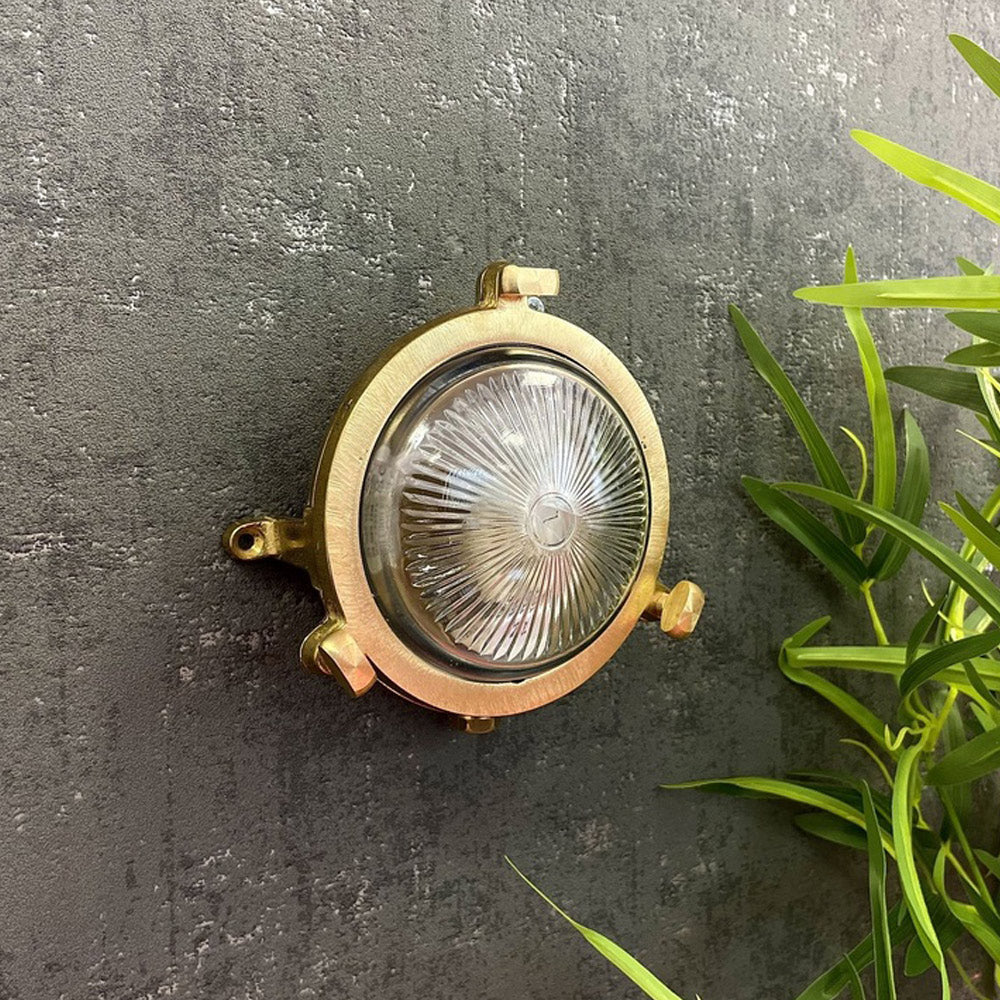 Navigator Compass Plain Mini Porthole Bulkhead in Solid Brass