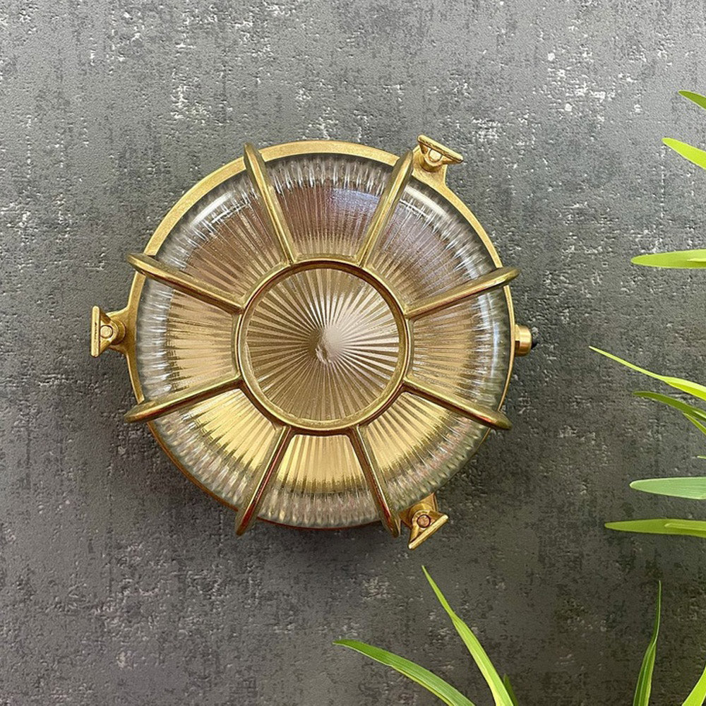 Navigator Capstan Extra Large Radial Porthole Bulkhead in Solid Brass