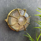 Navigator Capstan Extra Large Radial Porthole Bulkhead in Solid Brass