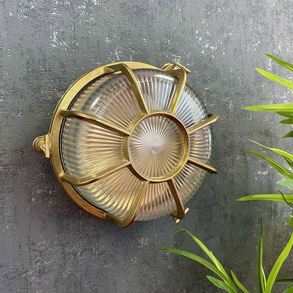 Navigator Capstan Extra Large Radial Porthole Bulkhead in Solid Brass