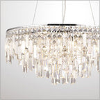 Diyas Maddison 8 Light Round Pendant Light in Polished Chrome with Crystal