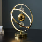 Endon Muni Table Lamp in Gold Effect with Clear and Gold Glass