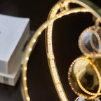 Endon Muni Table Lamp in Gold Effect with Clear and Gold Glass