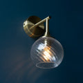 Endon Allegra 1 Light Wall Light in Antique Brass with Clear Spiral Glass