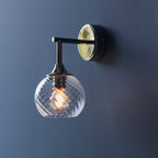 Endon Allegra 1 Light Wall Light in Bright Nickel with Clear Spiral Glass