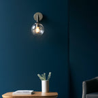 Endon Allegra 1 Light Wall Light in Bright Nickel with Clear Spiral Glass
