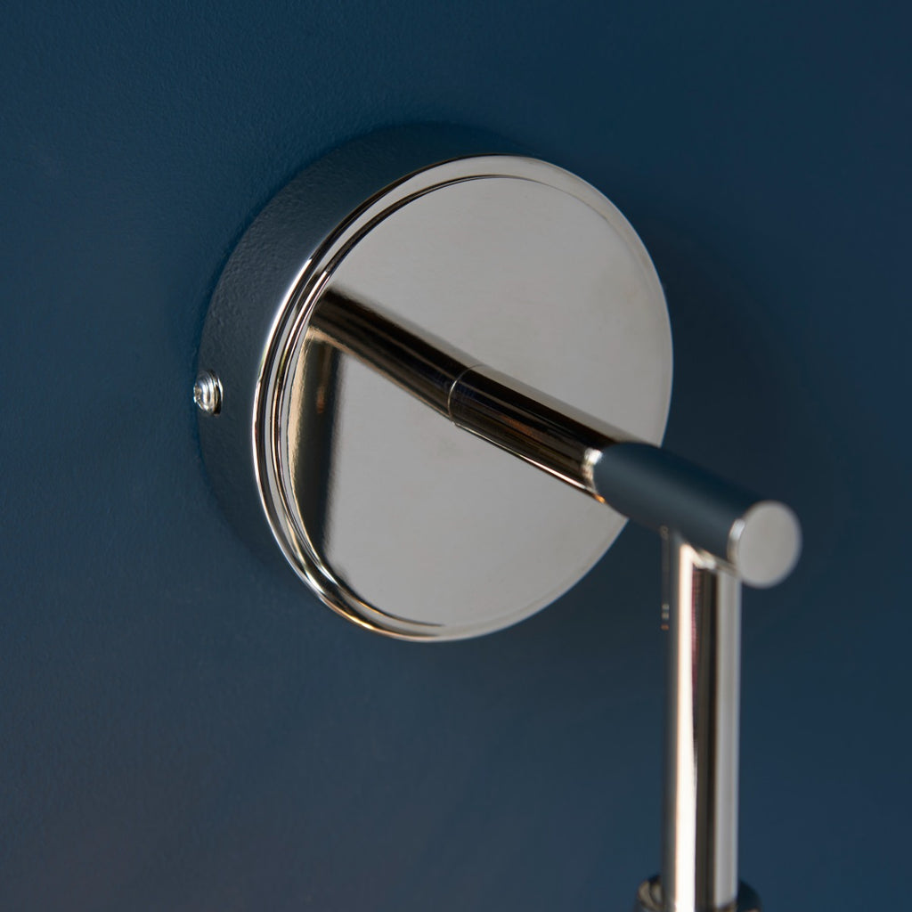 Endon Allegra 1 Light Wall Light in Bright Nickel with Clear Spiral Glass