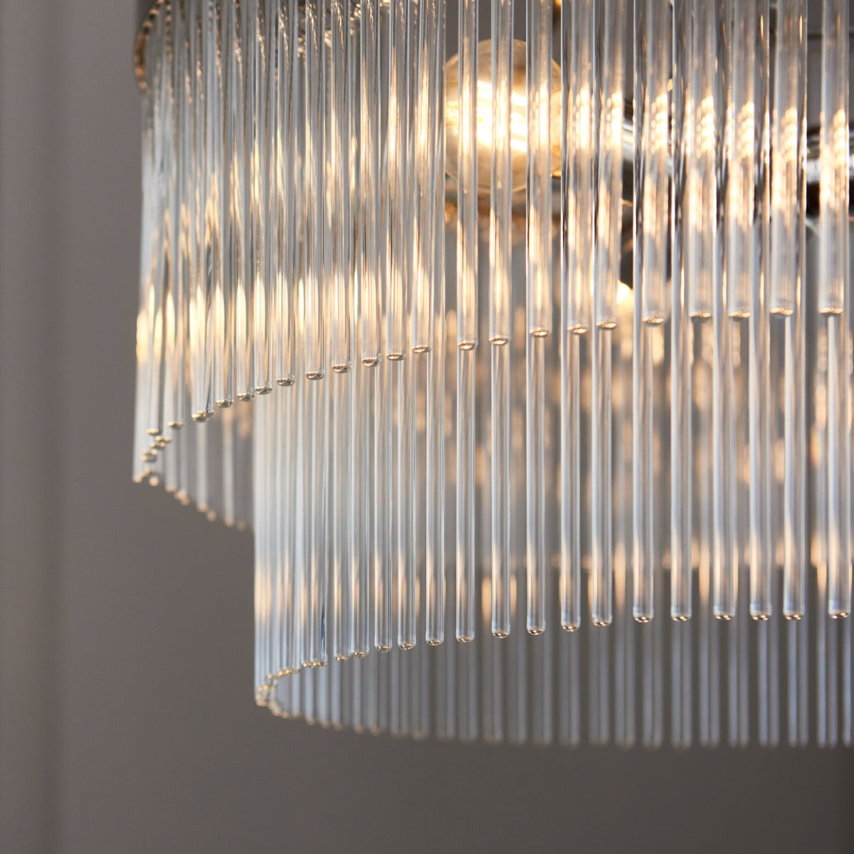 Endon Marietta 5 Light Pendant Light in Bright Nickel with Clear Glass