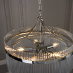Endon Marietta 5 Light Pendant Light in Bright Nickel with Clear Glass