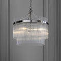 Endon Marietta 3 Light Pendant Light in Bright Nickel with Clear Glass