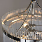 Endon Marietta 3 Light Pendant Light in Bright Nickel with Clear Glass