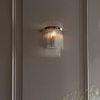 Endon Marietta 1 Light Wall Light in Bright Nickel with Clear Glass