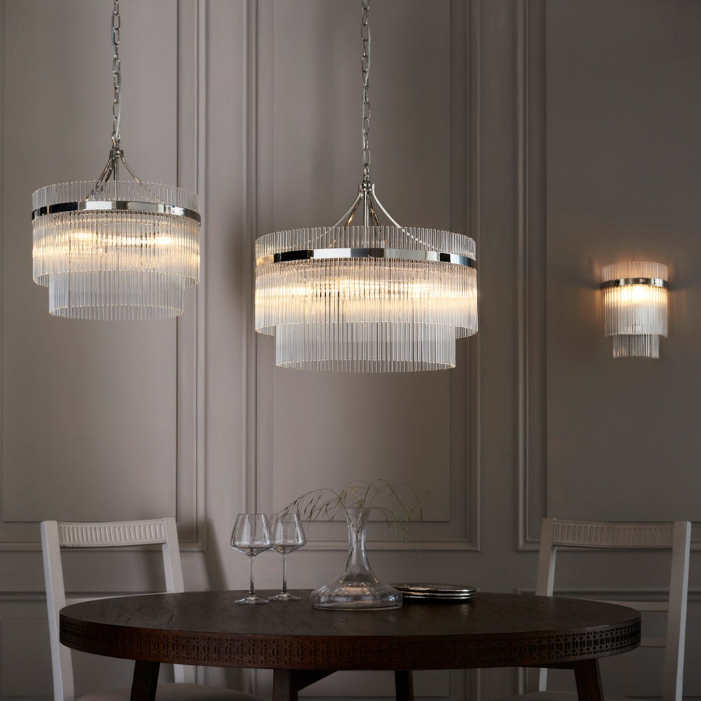 Endon Marietta 1 Light Wall Light in Bright Nickel with Clear Glass