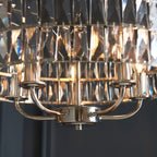 Endon Clifton 5 Light Pendant Light in Bright Nickel with Clear Crystal Glass