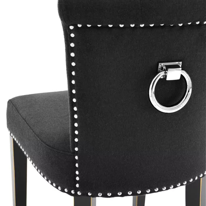 Eichholtz Key Largo Dining Chair in Black Cashmere