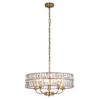 Endon Clifton 5 Light Pendant Light in Antique Brass with Clear Crystal Glass