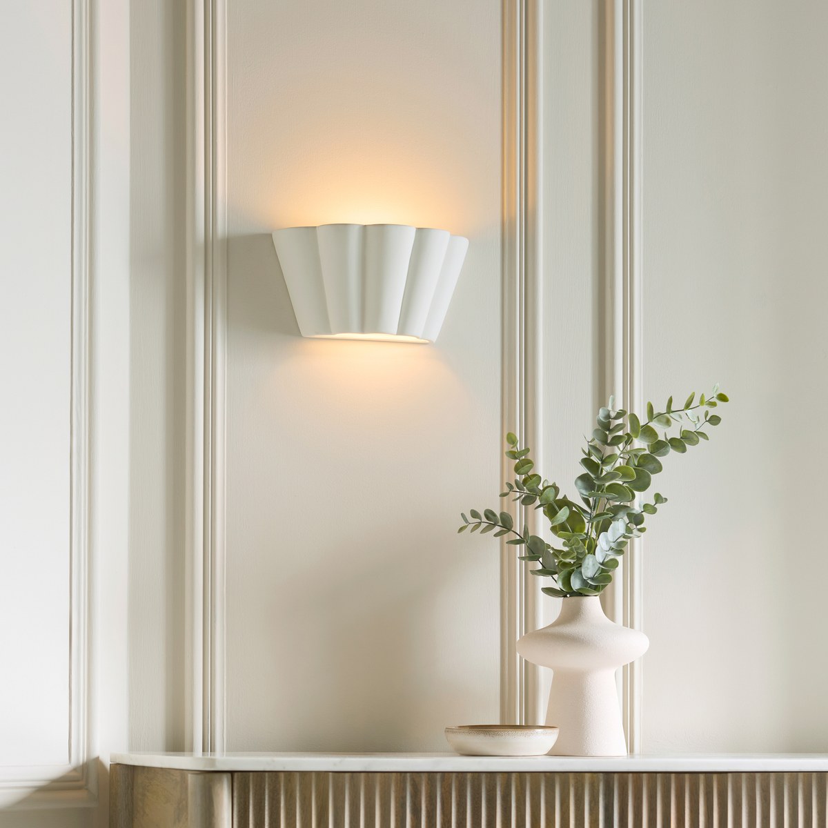 Endon Babylon Wall Light in Unglazed Ceramic