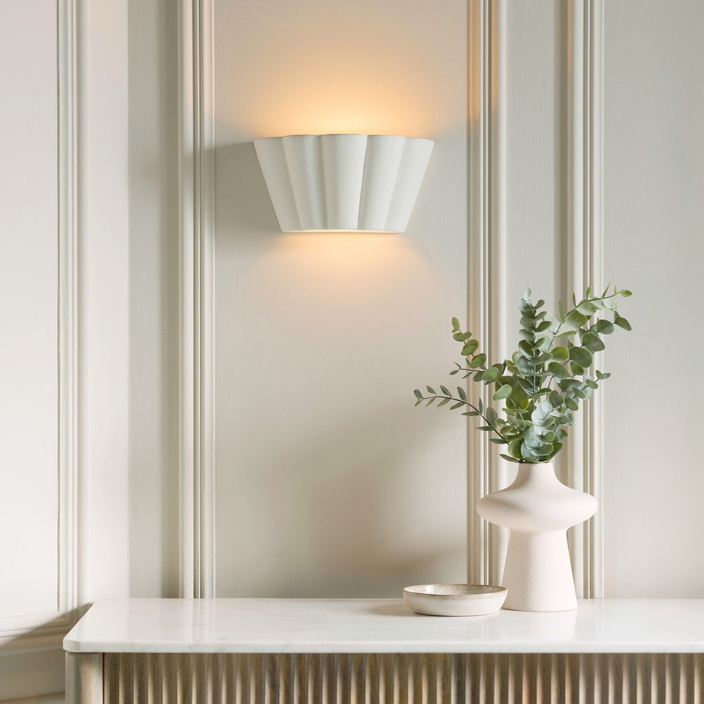Endon Babylon Wall Light in Unglazed Ceramic