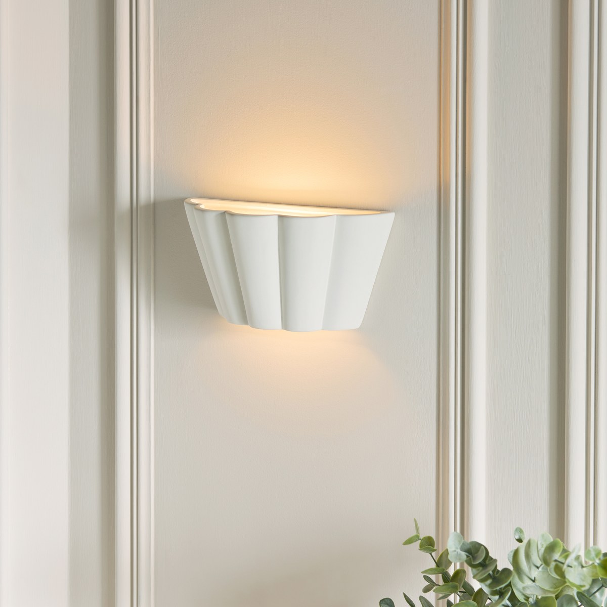 Endon Babylon Wall Light in Unglazed Ceramic