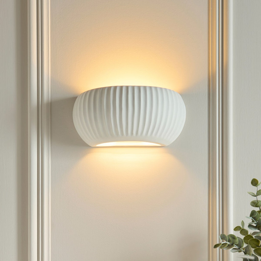 Endon Witham Wall Light in Unglazed Ceramic