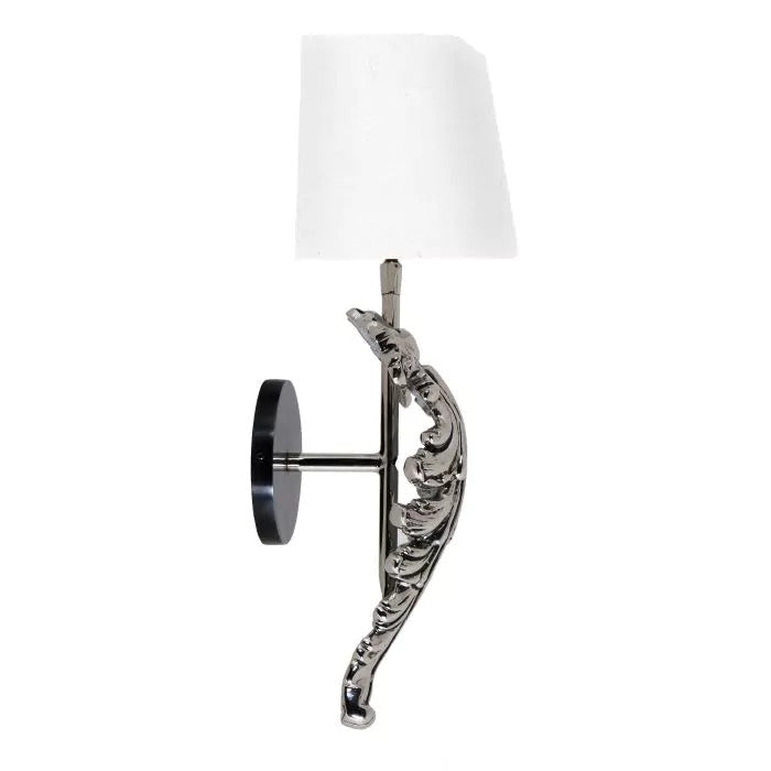 Eichholtz Beau Site Wall Lamp in Nickel Finish with White Shade
