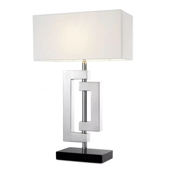 Eichholtz Leroux Table Lamp in Polished Stainless Steel with Shade