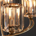 Endon Berenice 5 Light Pendant Light in Antique Brass with Clear Glass