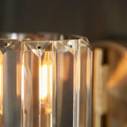 Endon Berenice 1 Light Wall Light in Antique Brass with Faceted Glass Shade