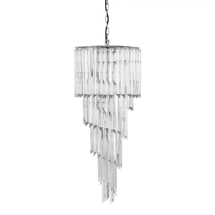 Eichholtz Trapani Chandelier in Nickel with Clear Glass