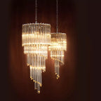 Eichholtz Trapani Chandelier in Nickel with Clear Glass