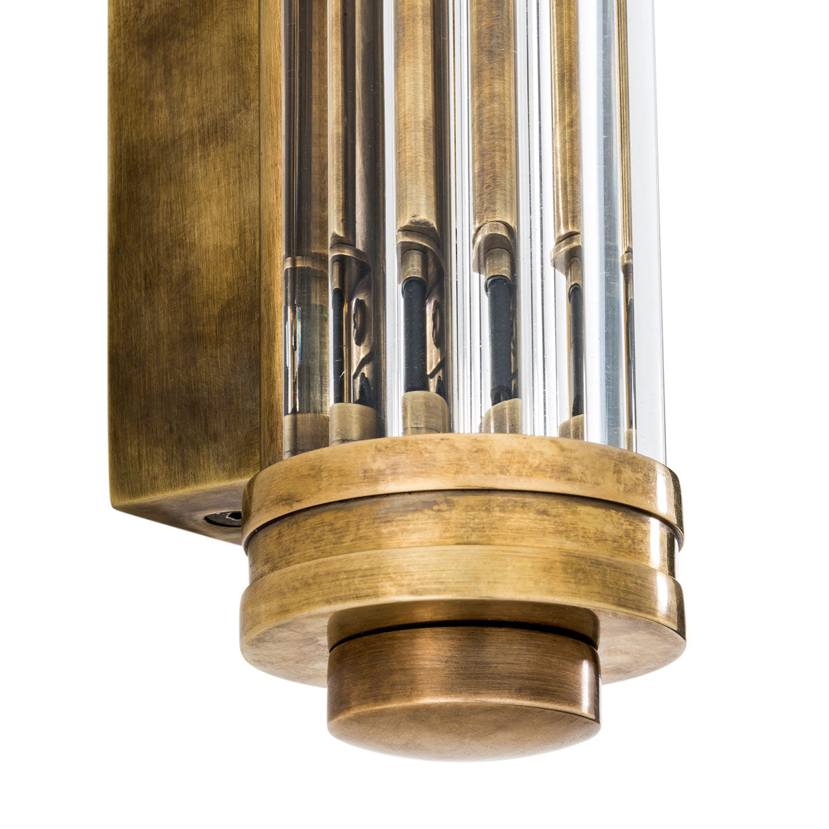 Eichholtz Gascogne Small Wall Light in Vintage Brass with Glass Shade