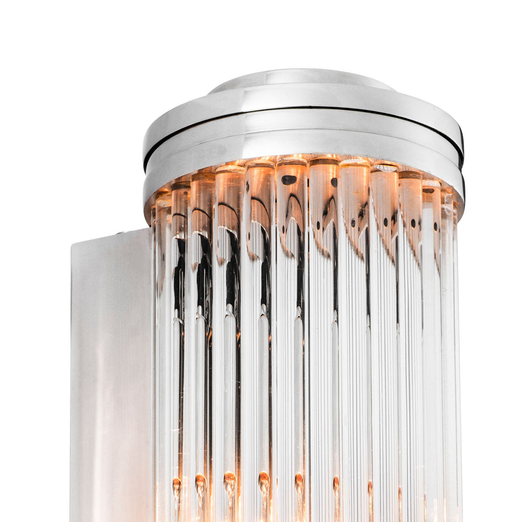 Eichholtz Gascogne Large Wall Light in Nickel Finish with Glass Shade