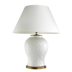 Eichholtz Cyprus Table Lamp in White Ceramic with Antique Brass Finish
