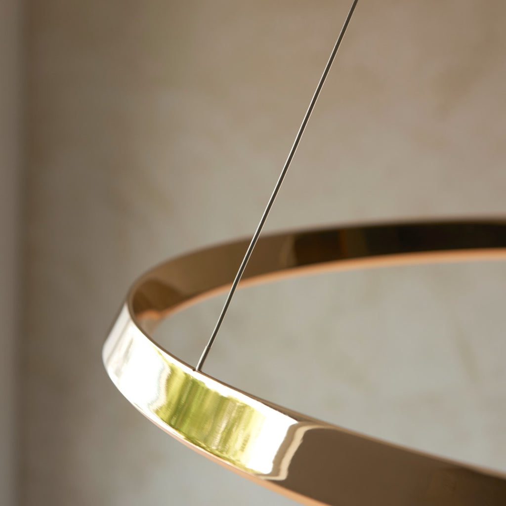 Endon Staten LED Pendant French Gold Wire Suspended