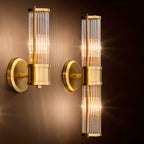 Eichholtz Claridges Double Wall Light in Antique Brass Finish with Glass Shade