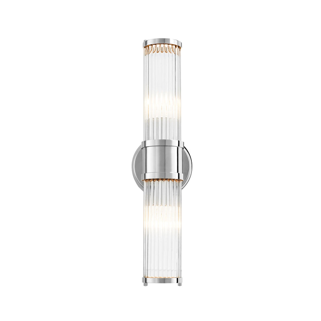 Eichholtz Claridges Double Wall Light in Nickel Finish with Glass Shade