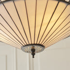 Interiors 1900 Fargo Medium 3 Light Inverted Tiffany Pendant Light in Satin Black