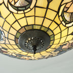 Interiors 1900 Sullivan 3 Light Inverted Tiffany Pendant Light in Satin Black