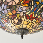 Interiors 1900 Sullivan 3 Light Tiffany Semi Flush Ceiling Light in Satin Black