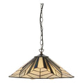 Interiors 1900 Astoria 3 Light Tiffany Pendant Light in Satin Black