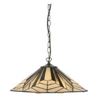 Interiors 1900 Astoria 3 Light Tiffany Pendant Light in Satin Black